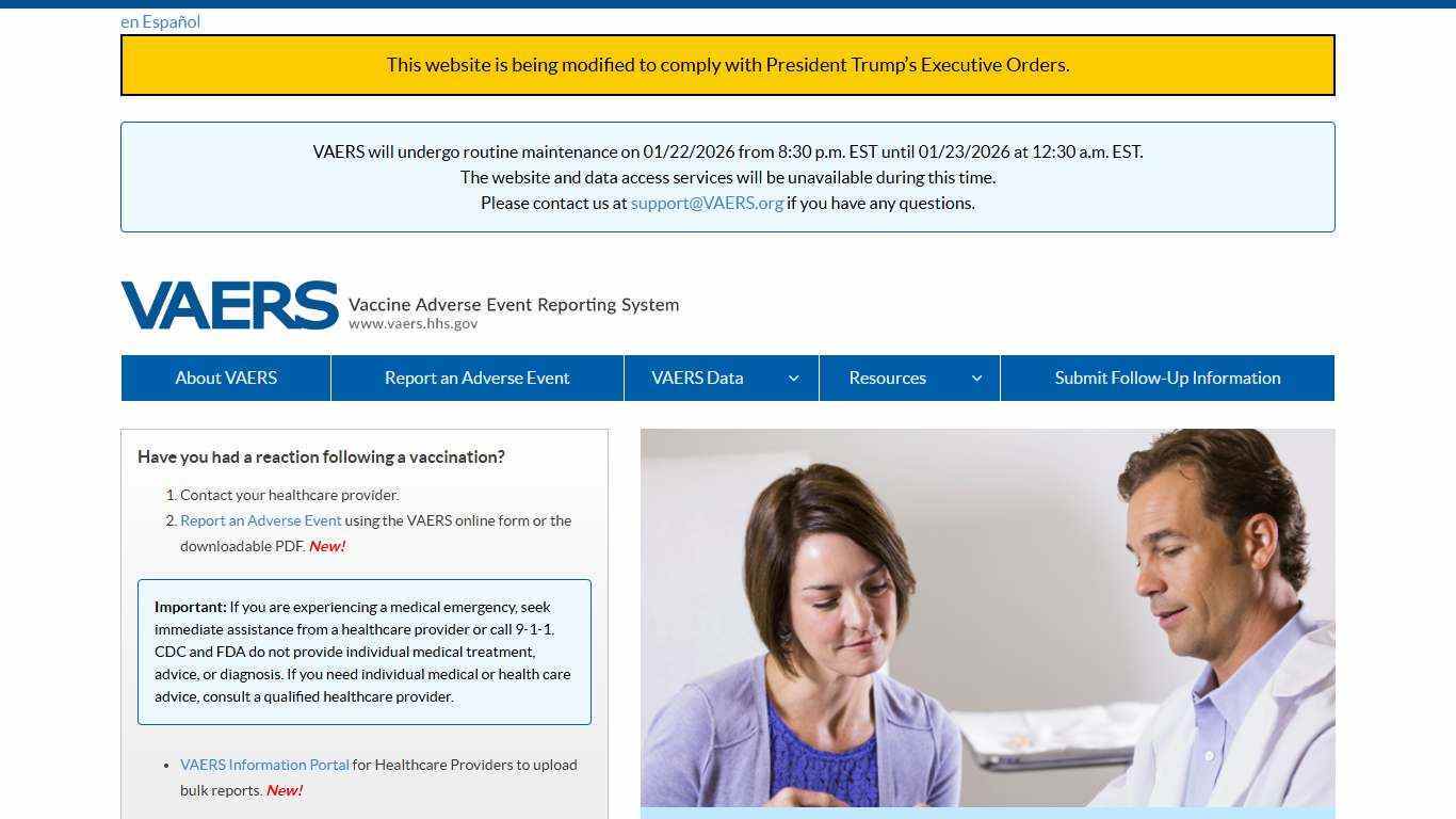 Vaccine Adverse Event Reporting System (VAERS)